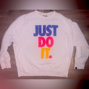 Mens White XL Nike Just Do It SweatShirt